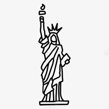 纽约曼哈顿自由女神像美国纽约市图标