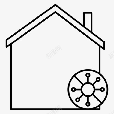 像素图标冠状病毒建筑物房子图标