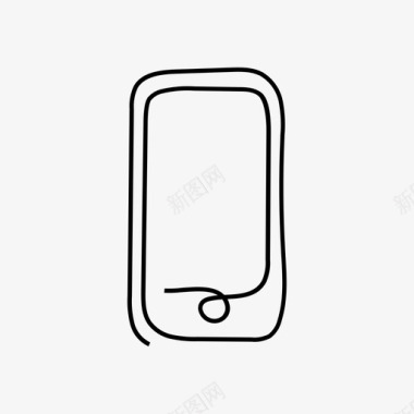 单线电话连续线iphone图标