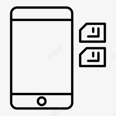 现代时期sim卡电话数字工业图标