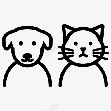 猫和狗动物宠物图标