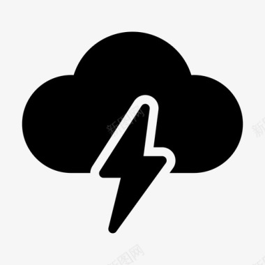 闪电符号云气候闪电图标