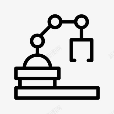 线性图标坐标机械简单臂工业线性图标