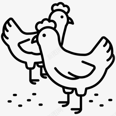折纸动物鸡养鸡场动物鸡图标