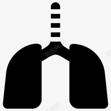 医院健康宣传肺呼吸健康和医疗图标