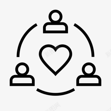 社区同情和帮助社区援助慈善图标