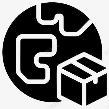 中秋节包装素材全球交付箱物流交付图标