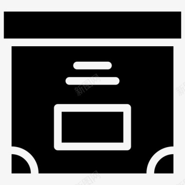俯视盒子盒子档案商务图标