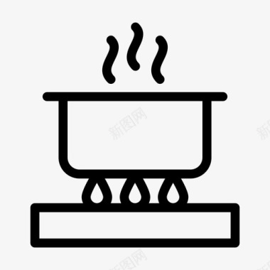 烹饪煮沸燃烧器烹饪图标