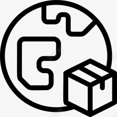 中秋节包装素材全球配送箱包物流配送图标