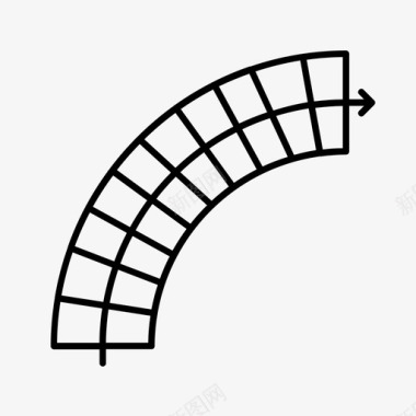 建筑符号曲线楼梯图标