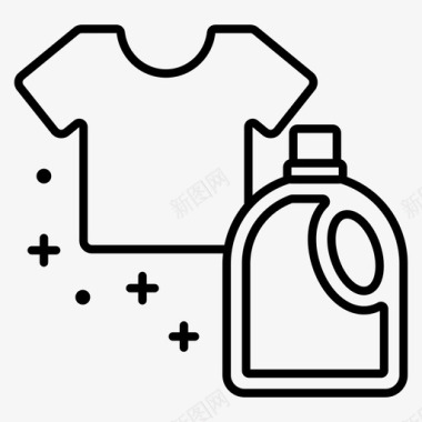 洗衣图标清洁衣服洗涤剂织物柔软剂图标