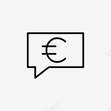 线性图标坐标气球欧元银行商业图标