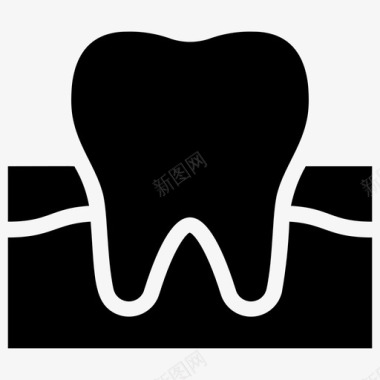 牙齿和牙龈解剖学牙科图标