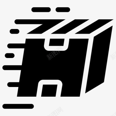 中秋节包装素材快速交付箱物流交付图标