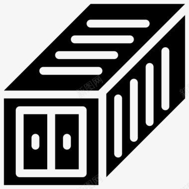 中秋节包装素材集装箱货物物流配送图标