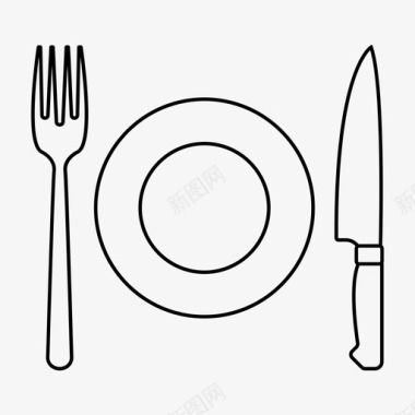 餐具刀叉盘子图标