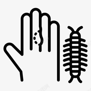 蜈蚣咬昆虫咬手痒图标