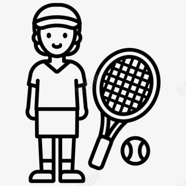 网球网球运动员运动壁球图标