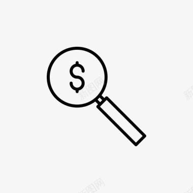 线性图标坐标镜头美元银行商业图标