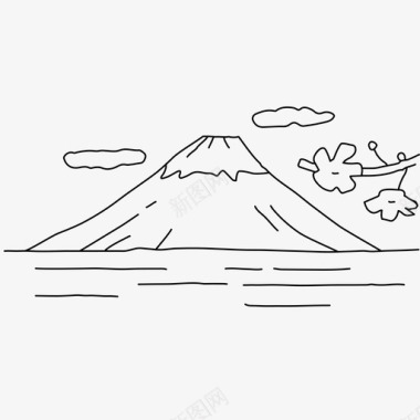 富士山日本风景图标