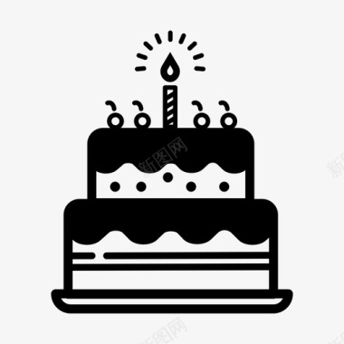 开心庆祝生日蛋糕年龄庆祝图标