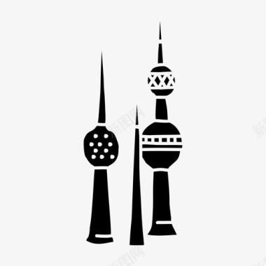 昂科威科威特塔建筑城市图标
