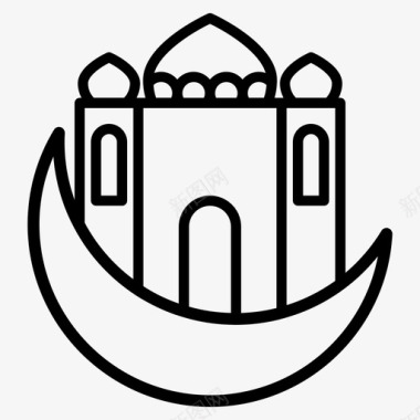 清真寺阿拉伯语伊斯兰教图标