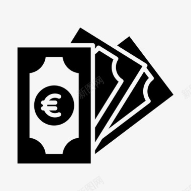 火焰欧元图标银行现金欧元图标