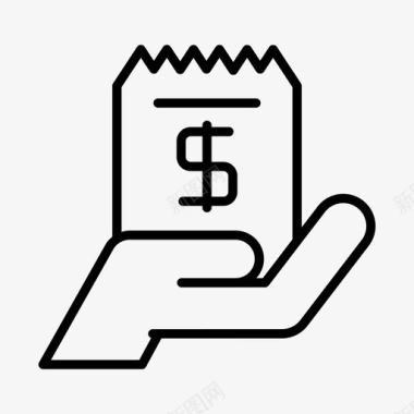 收款收据收据票据现金图标