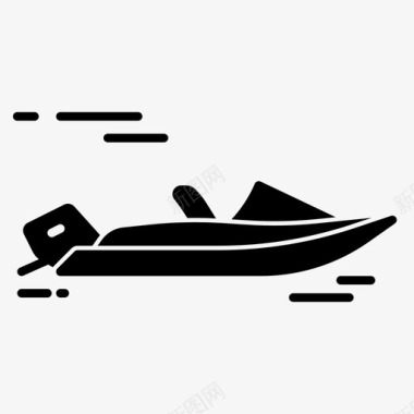 玩转暑假快艇轮船交通工具图标