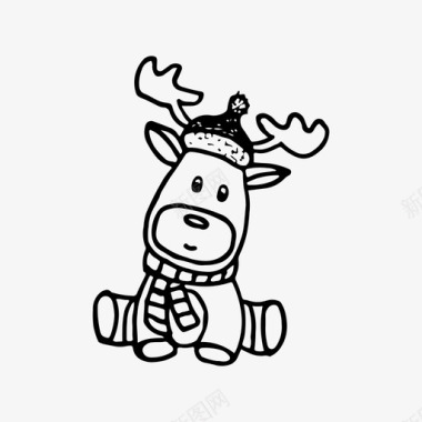 圣诞节祝福语鹿圣诞节可爱图标