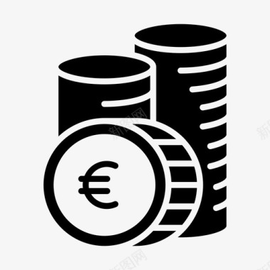火焰欧元图标货币硬币欧元图标