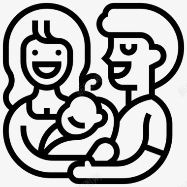 婴儿红领养婴儿家庭图标
