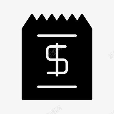 英文收据钞票美元金融图标