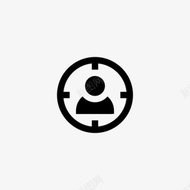 聚光焦点目标观众交叉线图标
