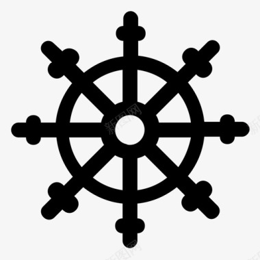 船舵船用设备航海工具图标