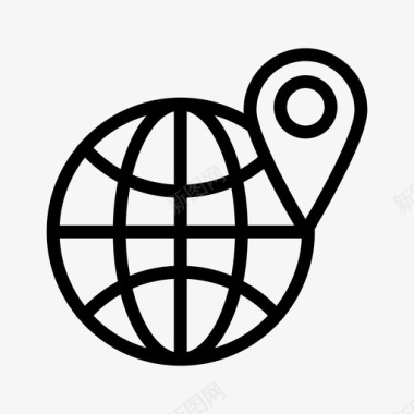 数字世界地图全球位置图标
