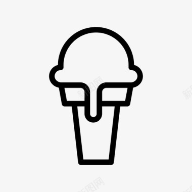 冰淇淋矢量图冰淇淋筒美味甜点图标