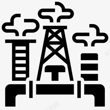 天然大树天然气管道工业污染图标