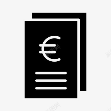 欧元图标票据欧元金融图标