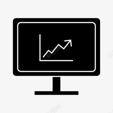 黑色信息图表图表分析计算机图标