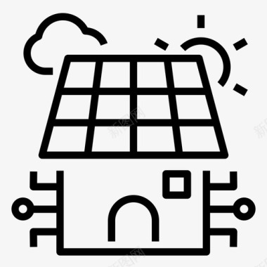 太阳能板太阳能板住宅可再生能源图标