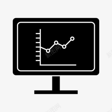 矢量监视器图标图表分析计算机图标