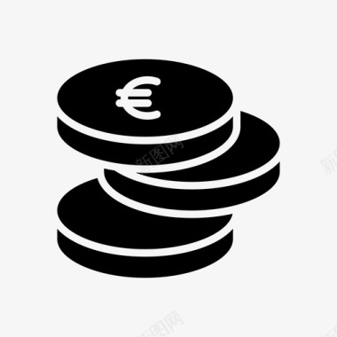 火焰欧元图标硬币现金货币图标