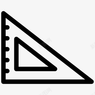 科学三角形尺子方格图标