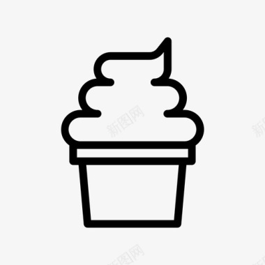 冰淇淋矢量图纸杯蛋糕奶油美味图标