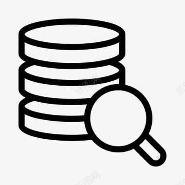 服务器数据库放大镜搜索图标