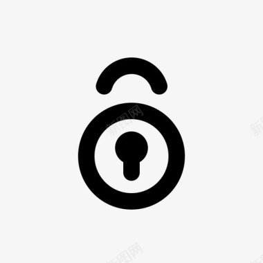 圆形火焰图标挂锁钥匙安全图标