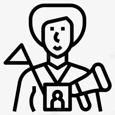 旅游服务本地导游旅行职业图标